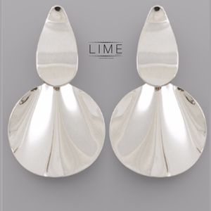 Textured Circle Drop Earrings